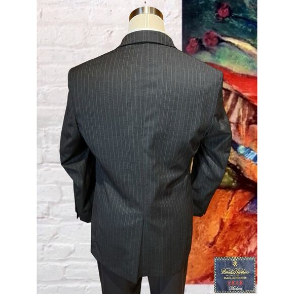 Brooks Brothers 1818 Madison 44R Dark Gray Pinstripe Blazer Sport Suit Jacket - Picture 7 of 16
